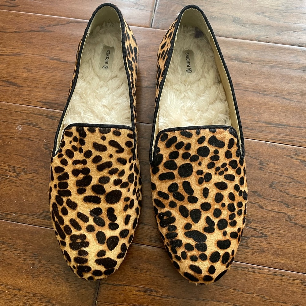 Birdies Starling Flat Leopard Calf Hair - Size 9